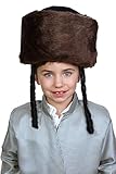 Dress Up America High Shtreimel - Jewish Fur hat - For Halloween, Purim and All Year - Traditional Jewish Headgear - Adult (Brown)