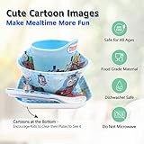 Thomas Transport Fans 5 Pcs Set Cartoon Durable Tableware Meal Dishes Mealtime Food Feeding Eating Set includes Dinner Serving Bowl Plate Cup with a Matching Spoon and Fork