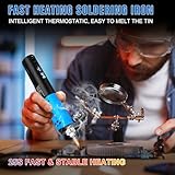 YesRight Soldering Iron Kit, Portable Soldering Gun with LED Digital Display, 392-842°F Adjustable Temperature Cordless Soldering Iron Pen Tool with 3 Soldering Tips for Precision Repair DIY