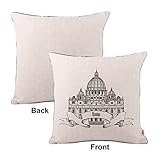 Queenie® - 4 Pcs Famous Landmarks in The World Thick Cotton Linen Decorative Pillowcase Cushion Cover Throw Pillow Case 18 X 18 Inch 45 X 45 Cm (World Cities Bundle Set of 4)