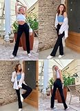 BALEAF Flare Leggings for Women Yoga Pants Trendy Bell Bottom Leggings Crossover High Waist Wide Leg Pants with Pockets Black 29/'' 2XL, Soft