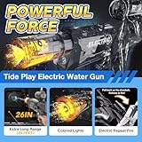 Ultimate Battle Blaster Electric Water Guns with Realistic Gun Muzzle Flame High Capacity Squirt Guns Summer Outdoor Beach Swimming Pool Party Toy for Adult Kid(Black)