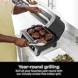 Ninja DG551 Foodi Smart XL 6-in-1 Indoor Grill with Air Fry, Roast, Bake, Broil, & Dehydrate, Foodi Smart Thermometer, 2nd Generation, Black/Silver