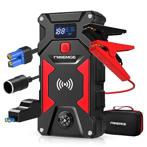 FNNEMGE Car Jump Starter, 6000A Peak 26800mAh 12V Car Battery Starter(Up to All Gas, 10.0L Diesel Engine), with USB Quick Charge 3.0,LED Light,12V EC-5 Output.