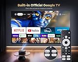 [1000 ANSI/Google TV]Smart Projector with WiFi 6 and Bluetooth, Netflix-Licensed 4K Support, Outdoor Movie Proyector, 1080P Home Ceiling Auto Focus Projector, Gift for Valentine’s Day PUTRIMS K12 Gray