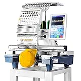Smartstitch S-1501 Commercial Embroidery Machine with 15 Needles,14"x20" Embroidery Area,1200SPM Max Speed,12" Touch Screen, capable of embroidering on 3D Caps, Flat, T-shirt and more