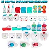 ArtCreativity Dental Character Assortment, Set of 25, Cute Tooth Fairy Toys for Kids, Rubbery Dentist Office Giveaways for Children, Holiday Stocking Stuffers, Unique Birthday Party Favors