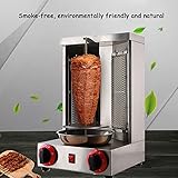 Electric Shawarma Grill Doner Kebab Machine, Automatic Rotation Vertical Kebab Grill, with Temperature Adjustment Switch and 2 Heating Tubes, for Roast Turkey, Taco Roast and Fried Chicken