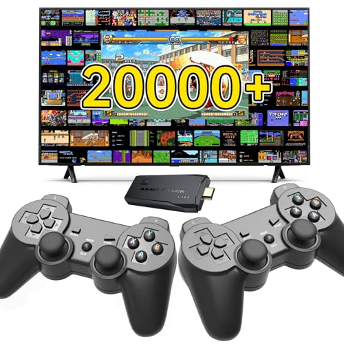 Retro Game Console,Retro Game Stick with 20,000+ Games,4k Hdmi Output Game Stick,TV-Connectable Game Stick,Plug and Retro Play Video Games for Tv,Wireless Game Stick(Black 64GB)