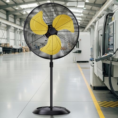Uthfy 30" 9600 CFM Outdoor Pedestal Fan Oscillating, High Velocity Standing Fan with Powerful Motor,3 Speed, Heavy Duty Industrial Metal Floor Fans for Garage, Shop, Gym, Patio, Warehouse,Commercial