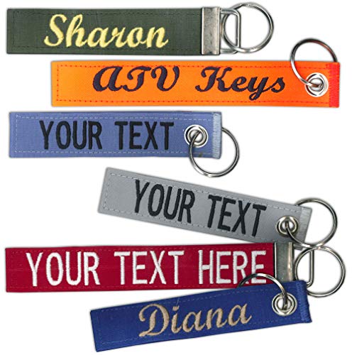 Custom Name Tape Material 4.5" or 6" Luggage/Crate Tags with Grommet or Clamp Option 2 Sizes to Choose from.