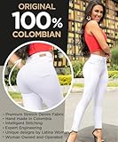 ARANZA Pantalones Colombianos Levanta Cola Blanco Colombian Pants UP Jeans Butt Lifting Jeans for Women White