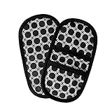 Quilted Heat-Resistant Black Oven Mitts Set of 2 with Fridge Magnets. Mini Oven Mitt Gloves Safely Protects Hands from Hot Surfaces. Great for handling Cookware, Bakeware & Microwave