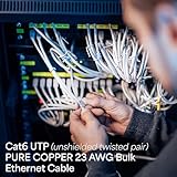 VIVO 500ft Bulk Cat6, Full Copper Ethernet Cable, 23 AWG, UTP Pull Box, Cat-6 Wire, Indoor, Network Installations, White, CABLE-V017W