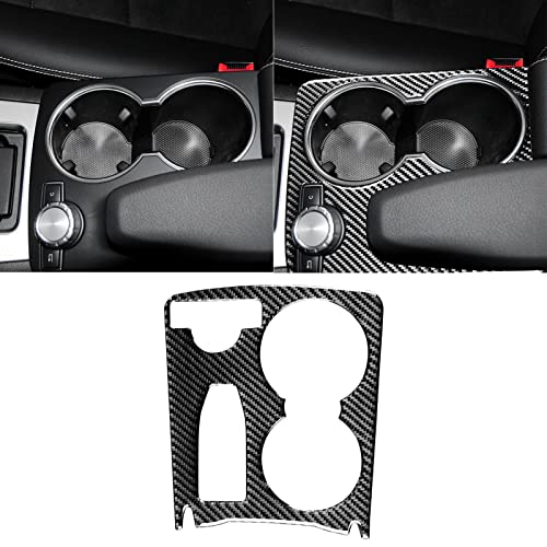 UOADA for Mercedes-Benz C Class W204 C180 C200 C300 C250 C63 AMG 2007-2014 Real Soft Carbon Fiber Central Console Armrest Cup Holder Panel Frame Guard Cover Sticker Car Interior Accessories
