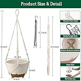 Koalaime Hanging Planter Self Watering 10 Inch, 2 Pack Indoor Outdoor Hanging Baskets, Hanging Flower Pots with Drainage Hole & 2 Kinds of Plant Hangers for Garden Home Decor(Cream)…