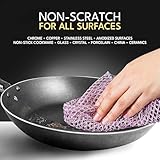 Heavy Duty Dish Scrubbers, Non-Scratch Scouring Pads - Odorless & Long Lasting Mesh Dish Cloth - Replace Sponges - Kitchen, Floor and Bathroom Usage - Made in Korea (2 Pcs)