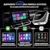 TERUNSOUl 3-in-1 Wireless CarPlay Adapter & Android Auto Wireless Adapter, Plug & Play, Easy Setup, Supports Netflix, YouTube, Disney+, TF Card, and More for Cars with OEM Wired CarPlay