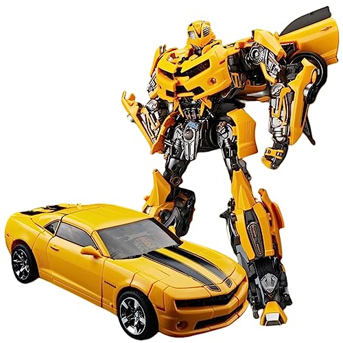 Lcfd Alloy Deformation Car Toys, 11 inch Big Size Movie Version, Manual Deformation Car Model Robot Toy, Action Figures,Exquisite Packaging, Gift for Fans (Bee Robot)