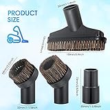 6 Pcs 25mm and 36mm Vacuum Brush Horse Hair Round Brush, 5.9 Inch Vacuum Floor 1.25 Cleaner Attachment Soft Bristles Replacement with 1-1/4 Inch to 1-3/8 Inch Adapter(Classic Style)