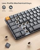 ProtoArc Mechanical Keyboard and Mouse, MECH KM200 2.4G Wireless Rechargeable Keyboard Mouse, Low Profile Keys, Brown Switches, Full Size, for Laptop, PC, Notebook, Desktop - Space Gray