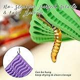 LUSHYUM Gummy Worm Molds Silicone 6ML 14ML, 4PCS Non-Stick Silicone Large Worm Molds for Chocolate Gummy Candy 60 Cavity with 2 Droppers & Brush, Ideal Gift for Kids Adult Halloween Party