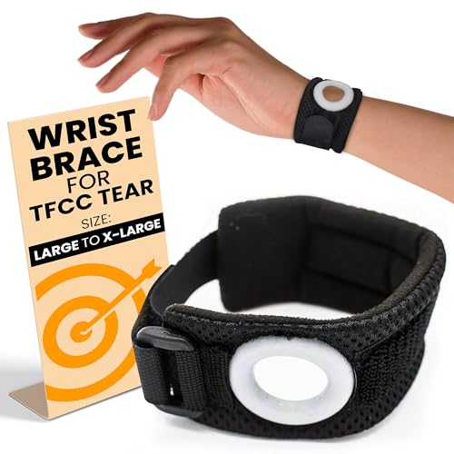 BULLSEYE - Wrist Bands for Ulnar Sided Wrist Pain with D Ring Support for Pinky Side Pain and DRUJ Instability - Repetitive Use Injury & Stabilizer for TFCC Tear Recovery - Size L/XL