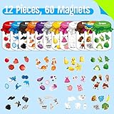 12 Pieces Magnetic Color Sorting Toys, 60 Color Magnets Educational Refrigerator Whiteboard for Baby Toddlers Kids Magnets