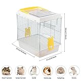 Misyue Hamster Travel Portable Carrier Cage Small Animal Carry Case with Water Bottle&foodbowl& for Dwarf Hamster,Ferrets,Hedgehog,Chinchilla,Guinea Pig(White)