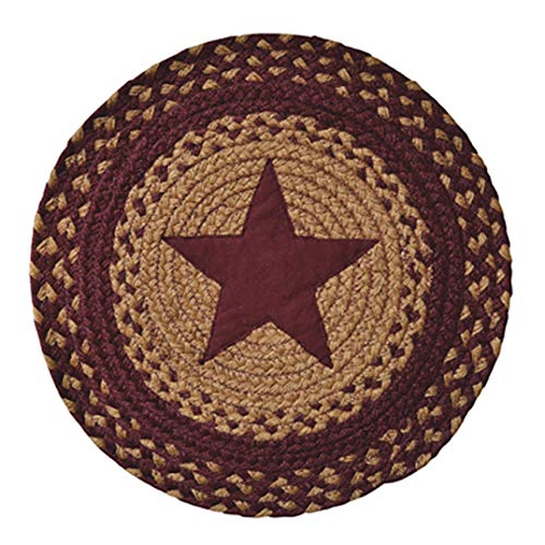 Star Braided Table Mat Burgundy Country Decor