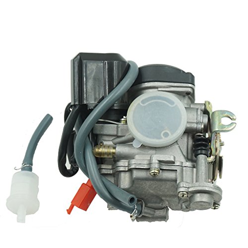Glixal ATMT1-073-1 20mm Performance Big Bore CVK Carburetor with Electric Choke for Chinese GY6 49cc 50cc 80cc 100cc Scooter Moped ATV Go Kart Quads Buggy 139QMB 139QMA PD18J Carbs