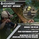 AquaQuest Defender Camping Tarp - Heavy Duty Tent Shelter or Rain Fly - Waterproof Camping Essentials for Hiking, Bushcraft & Hammock, 10 x 10 ft, Olive Drab Kit