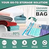 WTREE 20 Pack Vacuum Storage Bags, Space Saver Bags, Vacuum Sealed Bags for Comforters, Blankets, Clothes Storage, Hand Pump Included (4 Jumbo/4 Large/4 Medium/8 Small)