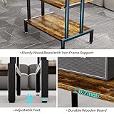 Aquzee Game Console Stands, 4-Tier Stereo Stand Cabinet for Small Space, Gaming Entertainment Center Rack with Storage Shelves for Video Game, Rustic Brown