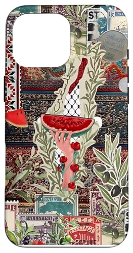 Free Palestine Scrapbook Aesthetic Gaza OliveTree Watermelon Case for iPhone 16 Pro Max