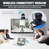 Gsou Wireless Webcam/Wireless Streaming Camera, 1080P HD Webcam/USB Plug and Play Webcam for Zoom Meeting,Skype,OBS(with Mini Tripod Stand), Angle Adjustable Computer Camera for PC/Mac/Laptop/MacBook