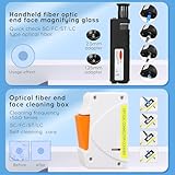 13 Piece kit Fiber Optic Cleaning Tool kit with 400x Optical Fiber Microscope Cleaner SC LC MPO Cleaning Pen 2.5mm 1.25mm MTP Interface Cleaning Box with Replace core Fiber Optic Cleaner kit