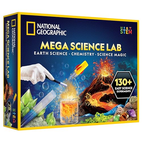 National Geographic Mega Science Lab - Science Kit for Kids with 130+ Easy Experiments, Featuring Earth Science, Chemistry Set, and Science Magic STEM Projects for Boys and Girls (Amazon Exclusive)