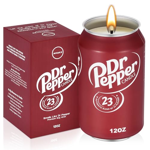 Doctor Pepper Candle - Smells Like The Real Soda - Cute Candles for Cool Gifts - Funny Candles for Any Occasion - Cute Things for Aesthetic Room Decor - Cool Candle for Cool Things