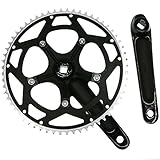 CYSKY Single Speed Crankset Set 60T 170mm Crankarms 130 BCD Fixie Crankset for Single Speed Bike, Fixed Gear Bicycle, Track Road Bike (Square Taper, Black)