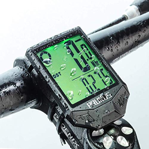 PRUNUS Bike Speedometer and Odometer Wireless Waterproof Bicycle Computer with Touch Sensor Switch, Big Digital LCD Screen, Automatic Wake-up for Outdoor MTB Road Cycling and Fitness…