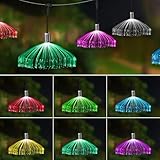 AZIMOM 10PCS Fiber Optic Jellyfish Lamp 16.4ft DC12V RGB Colorful Waterproof Connectable Jellyfish Fairy String Hanging Light for Ceiling Garden Trees Christmas Party Wedding Lighting Decor