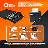 POS Hardware Bundle for Square System - 13" Square Cash Drawer - Square Thermal Receipt Printer- Square POS Systems for Small Business - Cash Register with Receipt Paper and Printer Square