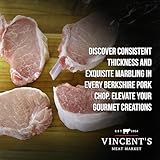 Vincent's Meat Market Berkshire Pork Chops - Elevate Your Culinary Experience with Premium Heritage-Breed Cuts - Juicy, Flavorful, and Tender - Ideal for Grilling, Roasting, or Pan-Searing - 8 lbs (16 chops)