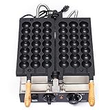 Commercial Waffle Skewer Maker 1600W 3-Grid Nonstick Electric Bubble Waffle Ball Machine Double-heating Stainless Steel Bubble Waffle Stick Machine for Restaurant, Snack Bar, Street Stall