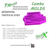 FusionX Fishing Twitch & Stick Silicone Open Pour Lure Making Mold