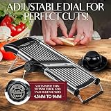 Gramercy Adjustable Mandoline Food Slicer, Mandoline Slicer for Kitchen, Mandolin, Potato, Tomato, Carrot, Vegetable, Fruit and Onion Cutter - Stainless Steel - INCLUDING 1 Pair Cut-Resistant Gloves