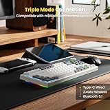 RK ROYAL KLUDGE S85 Wireless Mechanical Keyboard, TKL Keyboard with Display & Ratchet Knob, Triple-Mode Bluetooth/2.4GHz/USB-C, Custom Linear Silent Switches, 7200mAh Battery, Hot Swappable, 85 Keys