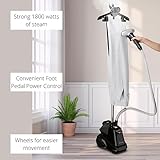 SALAV® Heavy Duty Commercial Full-Size Garment Steamer with Foot Pedals and Extra Large 3L (101.5 oz) Water Tank, 1800 watts of Poweful Steam (Navy)