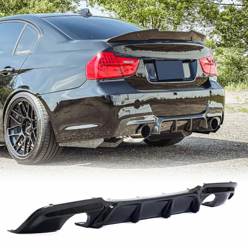 E90 Carbon Fiber Rear Bumper Lip Diffuser fits for BMW 3 Series E90 M Sport 328i 335i 2009-2012 Custom Parts Bumper Cover Lower Lip Spoiler Valance Protector Body Kits Factory Outlet